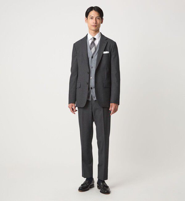 UNITED ARROWS green label relaxing「A+ TWPU バーズアイ 2B スリム ジャケット -ウォッシャブル・ストレッチ-」|テーラードジャケット|