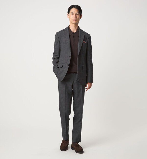 UNITED ARROWS green label relaxing「A+ TWPU バーズアイ 2B スリム ジャケット -ウォッシャブル・ストレッチ-」|テーラードジャケット|