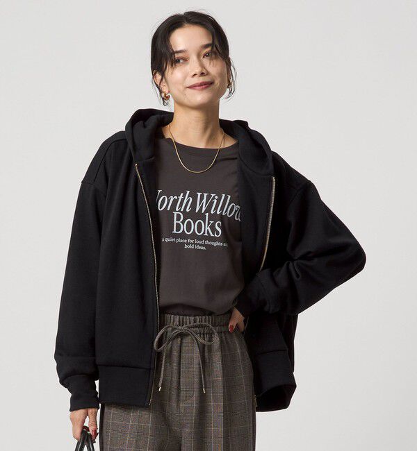 UNITED ARROWS green label relaxing「ウラキモウ ジップ フーディー」|パーカー|BLACK