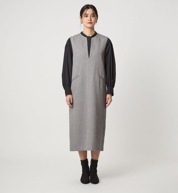 UNITED ARROWS green label relaxing「［size SHORTあり］キーネック ジャンパースカート」|ジャンパースカート|