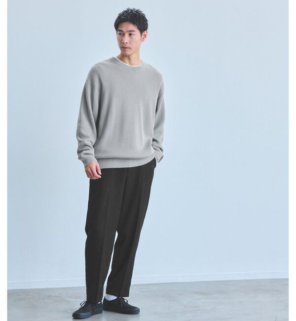 UNITED ARROWS green label relaxing「コットン アゼ クルーネック ニット」|ニット・セーター|