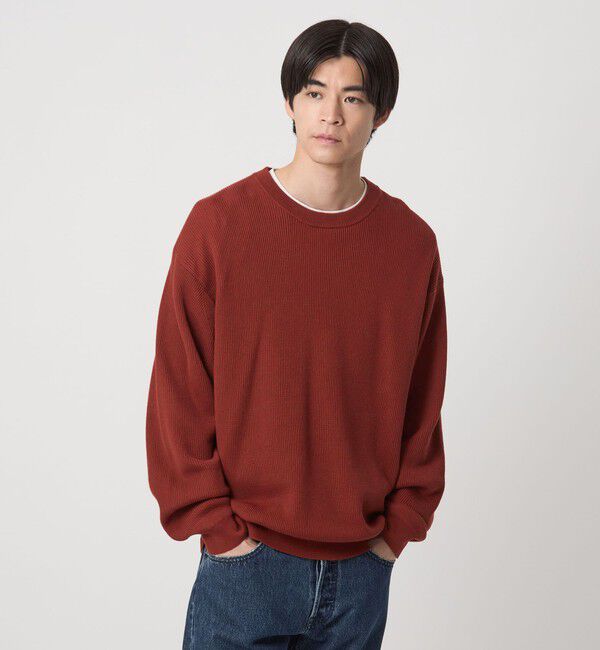 UNITED ARROWS green label relaxing「コットン アゼ クルーネック ニット」|ニット・セーター|