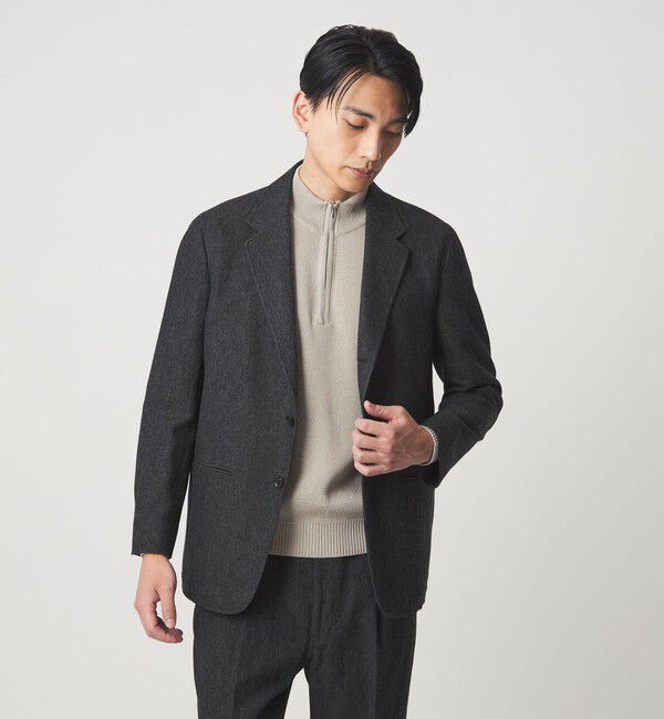 UNITED ARROWS green label relaxing「＜gim＞25F H/MLN ハーフジップ プルオーバー ニット -ウォッシャブル-」|ニット・セーター|