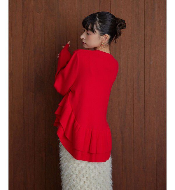 EMMEL REFINES「＜EMMEL REFINES＞EM スソダブルフリル ニットプルオーバー」|ニット・セーター|