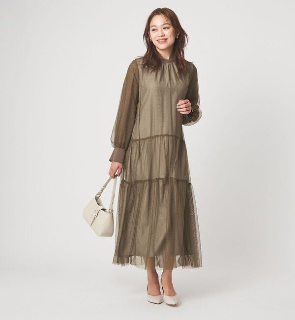 UNITED ARROWS green label relaxing「チュール ティアード ワンピース」|ドレス|