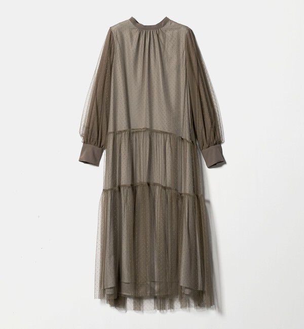 UNITED ARROWS green label relaxing「チュール ティアード ワンピース」|ドレス|