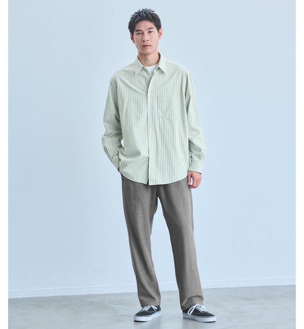 UNITED ARROWS green label relaxing「TRフラノ パターン ジャストルーズ レギュラーカラー シャツ」|シャツ・ブラウス|