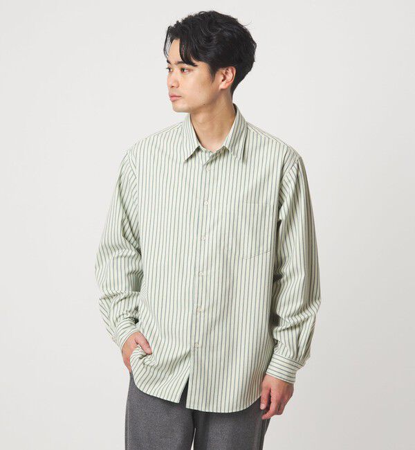 UNITED ARROWS green label relaxing「TRフラノ パターン ジャストルーズ レギュラーカラー シャツ」|シャツ・ブラウス|