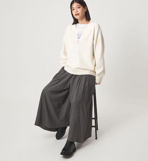 UNITED ARROWS green label relaxing「【WEB限定】＜at ease＞キュロット パンツ」|キュロット|DK.GRAY