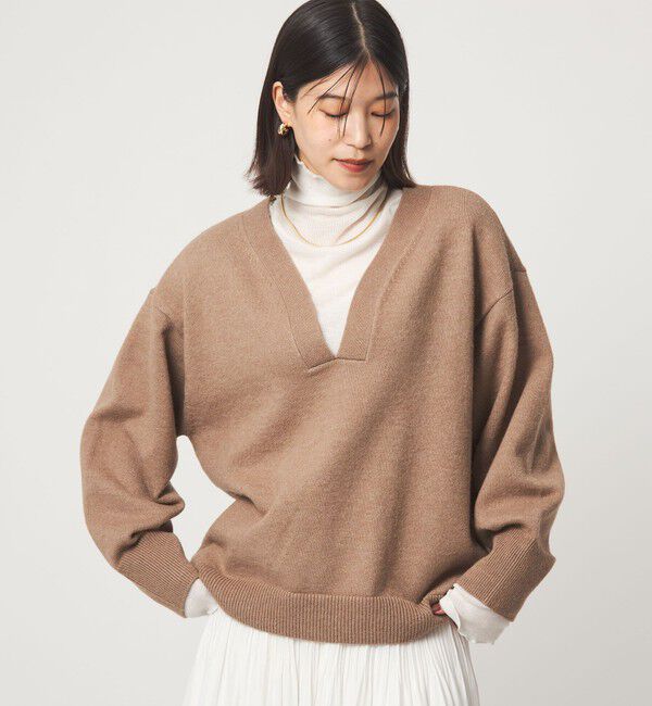 UNITED ARROWS green label relaxing「【WEB限定】＜at ease＞スキッパー プルオーバー ニット ウォッシャブル」|ニット・セーター|