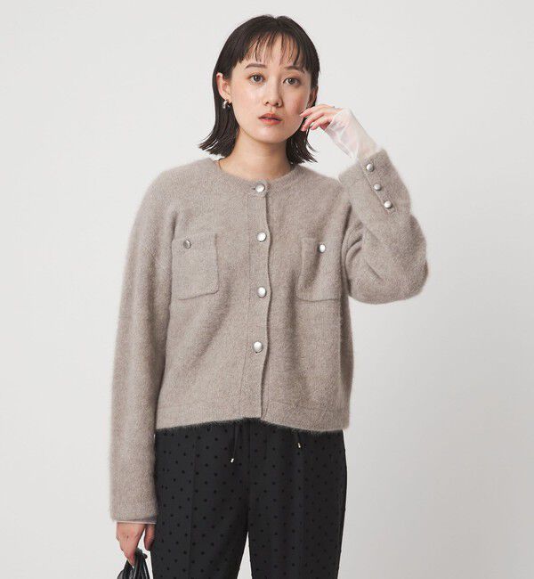 UNITED ARROWS green label relaxing「ヘアリー ニット ジャケットライク カーデイガン」|カーディガン|BEIGE