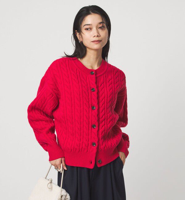 UNITED ARROWS green label relaxing「ゴールバーン 2WAY ニット カーディガン」|カーディガン|RED