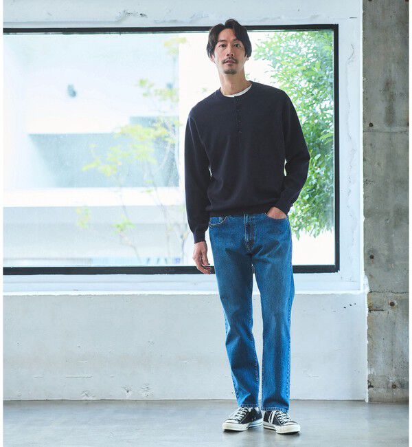 UNITED ARROWS green label relaxing「ダブルフェイス ヘンリーネック ニット」|ニット・セーター|