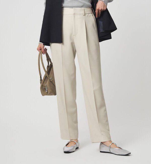 UNITED ARROWS green label relaxing「［size SHORT/TALLあり］パウドレ テーパード パンツ ナチュラル」|スラックス|