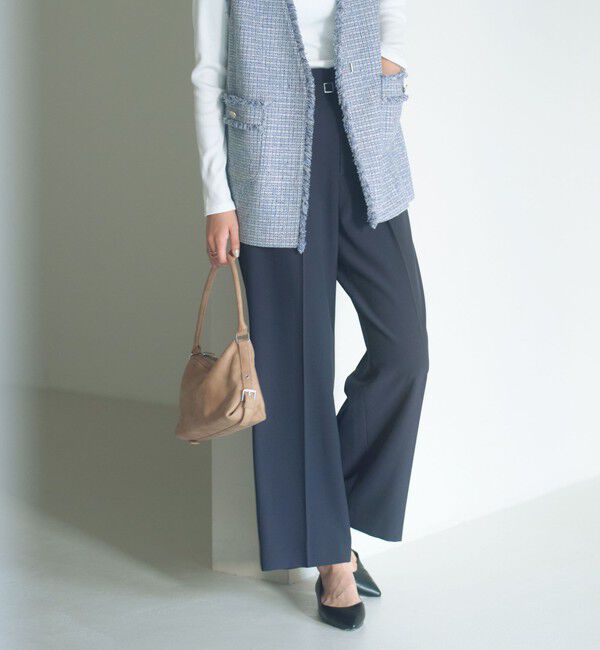 UNITED ARROWS green label relaxing「［size SHORT/TALLあり］パウドレ ワイド パンツ ウォッシャブル ストレッチ」|スラックス|