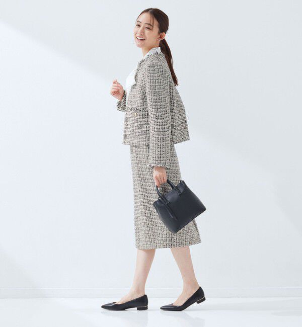 UNITED ARROWS green label relaxing「ツイードライク ノーカラー ジャケット」|ノーカラージャケット|