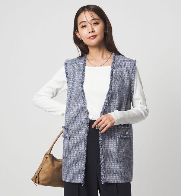 UNITED ARROWS green label relaxing「［size SHORTあり］ライト ツイードライク ジレ」|ベスト・ジレ|