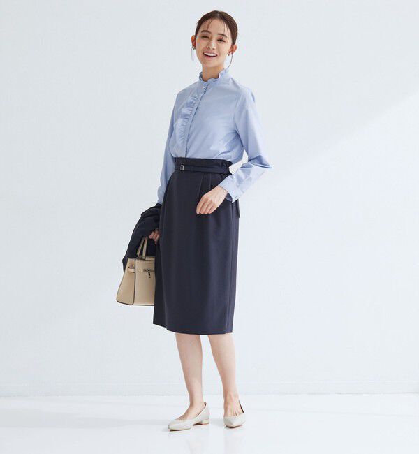 UNITED ARROWS green label relaxing「フリル ディテール ブラウス マシンウォッシャブル UVカット」|シャツ・ブラウス|