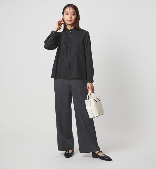 UNITED ARROWS green label relaxing「フリル ディテール ブラウス マシンウォッシャブル UVカット」|シャツ・ブラウス|