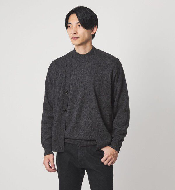 UNITED ARROWS green label relaxing「シルク ミックス Vネック カーディガン」|カーディガン|DK.GRAY