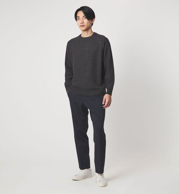 UNITED ARROWS green label relaxing「シルク ミックス リブ クルーネック ニット」|ニット・セーター|