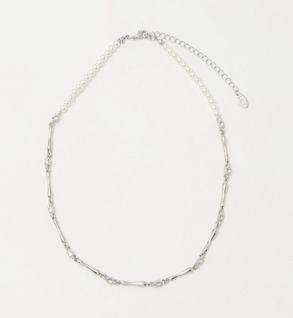 BEAUTY&YOUTH UNITED ARROWS「ビジュー&times;パールモチーフ イビツ ライン ネックレス」|ネックレス|