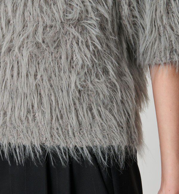 BEAUTY&YOUTH UNITED ARROWS「フェザーヤーン ハーフスリーブ ニットプルオーバー」|ニット・セーター|