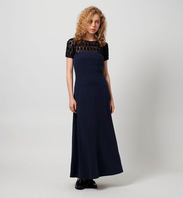 ATTISESSION「＜ATTISESSION＞ウラケ ベアトップ ロングワンピース 」|ワンピース|NAVY