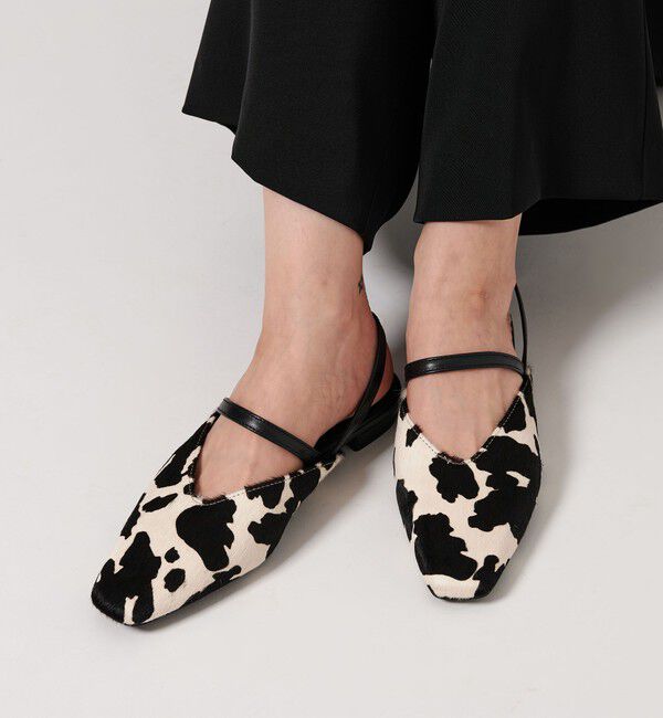 BEAUTY&YOUTH UNITED ARROWS「ヘアー&times;レザー コンビ フラットシューズ」|サンダル|