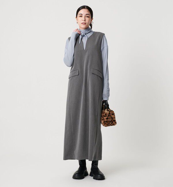 BEAUTY&YOUTH UNITED ARROWS「【WEB限定】ドレープツイル キーネックワンピース ウォッシャブル」|ワンピース|