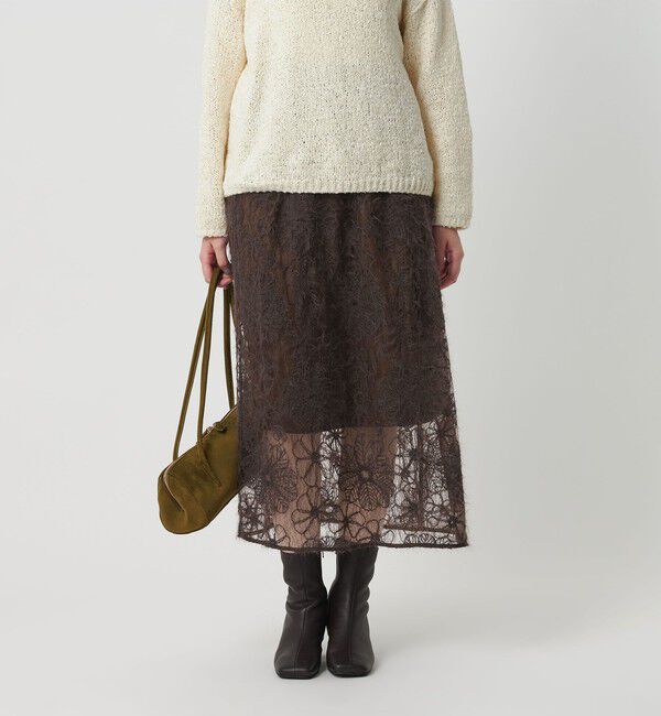 BEAUTY&YOUTH UNITED ARROWS「【WEB限定】エンブロイダリー チュールギャザースカート」|スカート|DK.BROWN