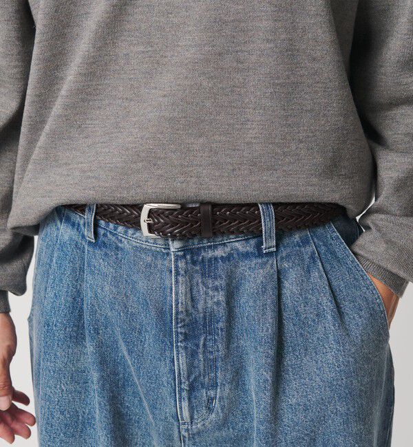 BEAUTY&YOUTH UNITED ARROWS「レザー メッシュ ベルト 25mm」|ベルト|DK.BROWN