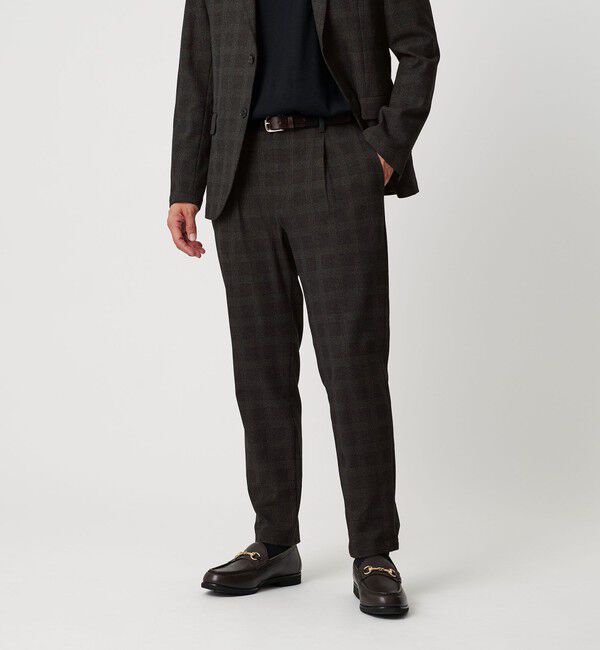 BEAUTY&YOUTH UNITED ARROWS「リサイクル ポリエステル 1プリーツ テーパード パンツ NO.3 セットアップ対応 ウォッシャブル」|チノ|