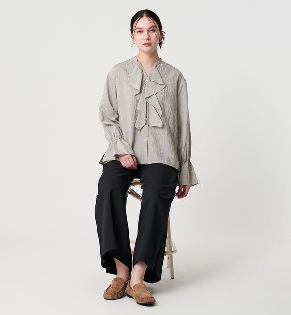 BEAUTY&YOUTH UNITED ARROWS「ラッフル スキッパーブラウス ウォッシャブル」|シャツ・ブラウス|