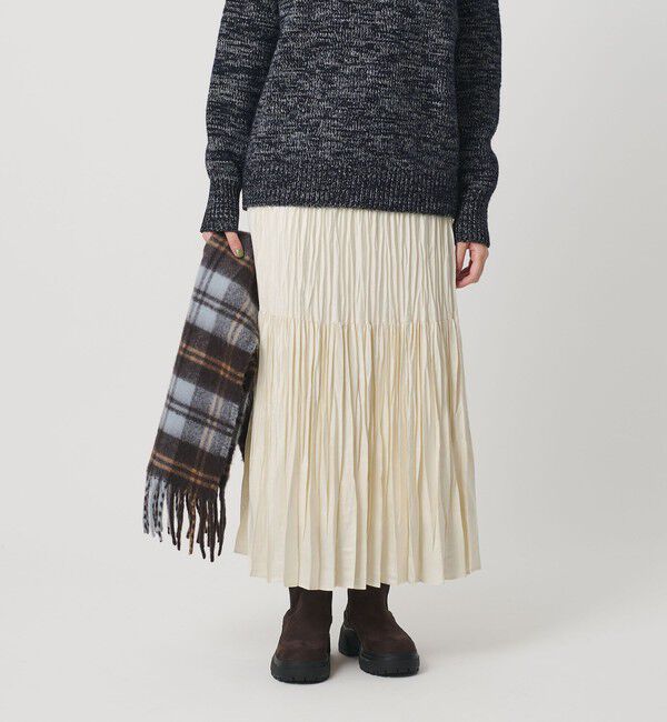 BEAUTY&YOUTH UNITED ARROWS「ポリエステル チンツプリーツ スカート」|スカート|OFF WHITE