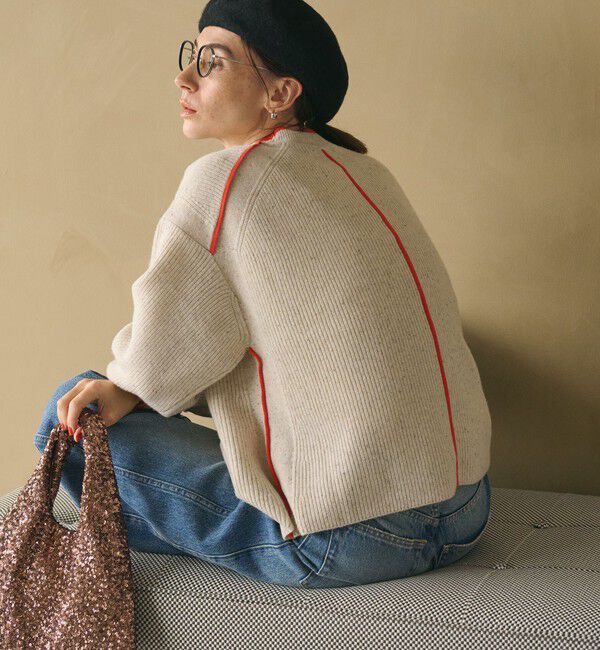 BEAUTY&YOUTH UNITED ARROWS「ネップカラーライン クルーネック ニットプルオーバー」|ニット・セーター|