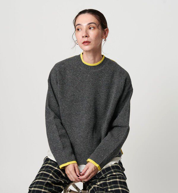 BEAUTY&YOUTH UNITED ARROWS「ネップカラーライン クルーネック ニットプルオーバー」|ニット・セーター|