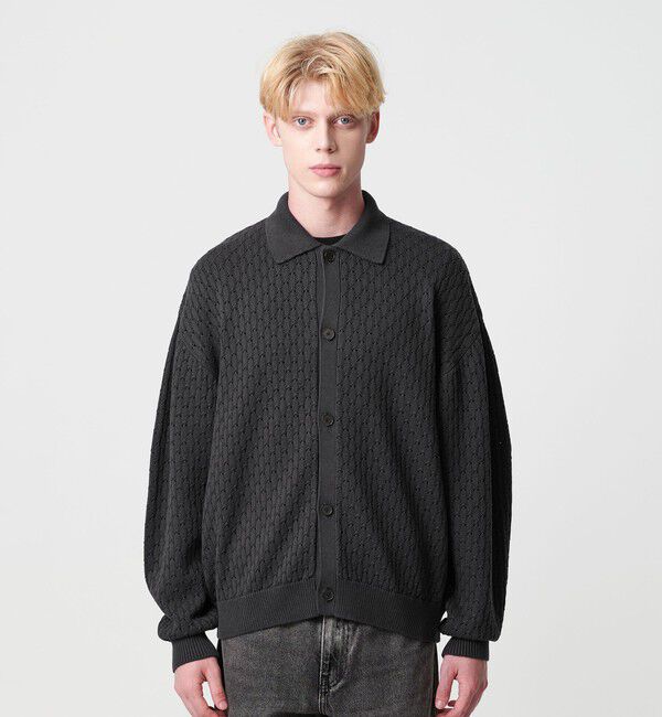 BEAUTY&YOUTH UNITED ARROWS「オブリック パターン ポロ ジャケット」|カーディガン|