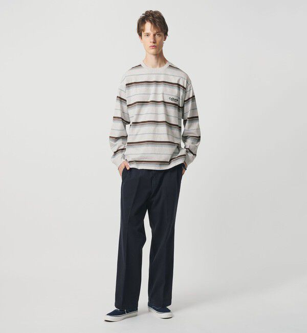 California General Store「＜CGS.＞オーガニックコットン ボーダー ロングスリーブ Tシャツ」|Tシャツ・カットソー|