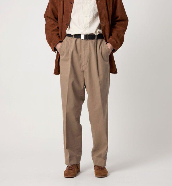STEVEN ALAN「＜Steven Alan＞ ブラッシュド コットン アウト ワンプリーツ スラックス」|チノ|