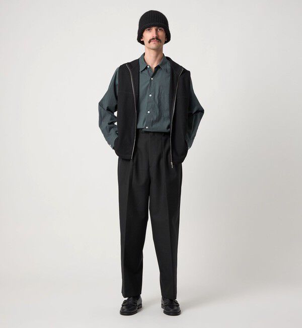 STEVEN ALAN「＜Steven Alan＞ ウール オックスフォード イン ツープリーツ ドレス トラウザーズ」|スラックス|