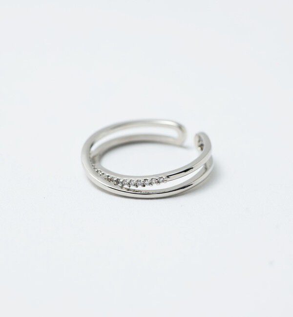 BEAUTY&YOUTH UNITED ARROWS「メタル&times;キュービックジルコニア 2ライン リング」|リング|