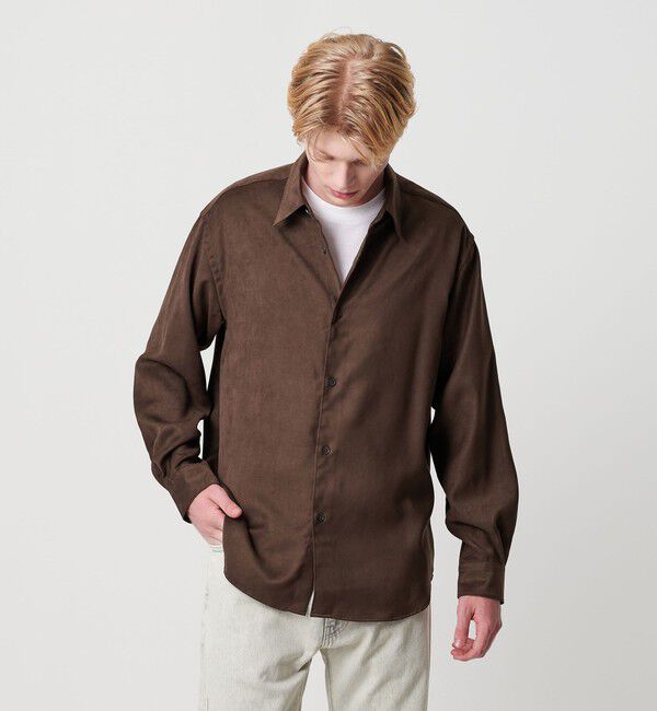 BEAUTY&YOUTH UNITED ARROWS「スエード タッチ レギュラー シャツ FORM型」|シャツ・ブラウス|DK.BROWN