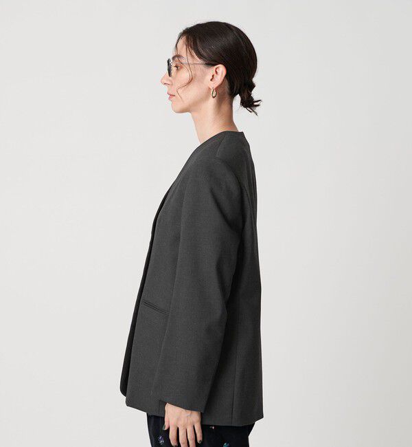 BEAUTY&YOUTH UNITED ARROWS「ポリエステルレーヨン ノーカラー1ボタンジャケット」|ノーカラージャケット|