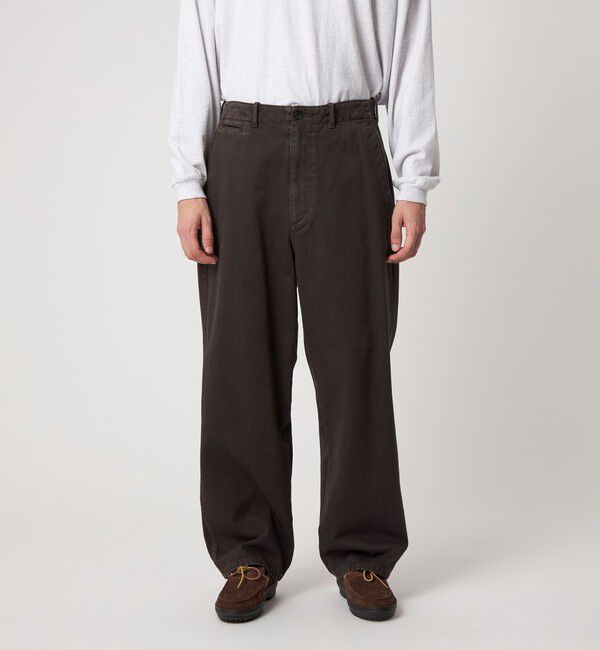 STEVEN ALAN「＜Steven Alan＞ ツイル ガーメントダイ アーミー ノープリーツ トラウザーズ」|チノ|