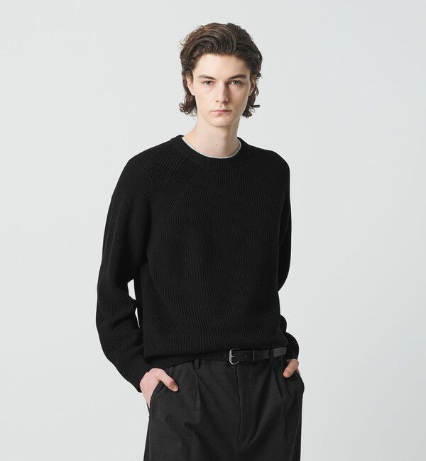 BEAUTY&YOUTH UNITED ARROWS「クリスプ アゼ スリーク クルーネック ニット」|ニット・セーター|