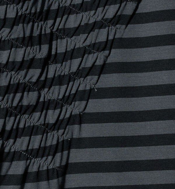 ATTISESSION「＜ATTISESSION＞シャーリング ボーダー プルオーバー トップス」|Tシャツ・カットソー|