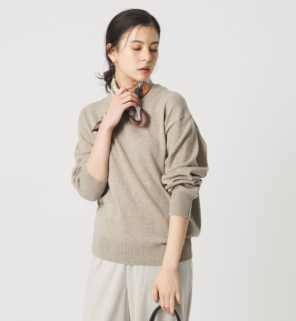 BEAUTY&YOUTH UNITED ARROWS「ウールカシミヤ天竺 クルーネック ニットプルオーバー ウォッシャブル」|ニット・セーター|BEIGE
