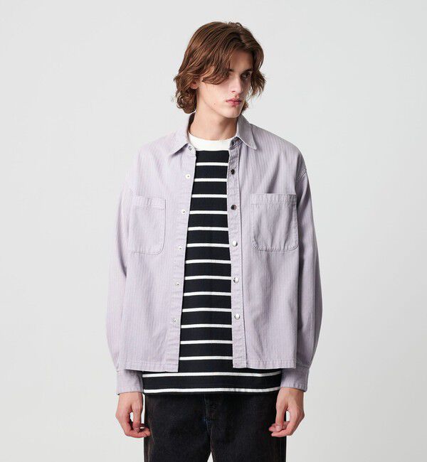 MONKEY TIME「ドビー ヘリンボーン ミリタリー シャツ」|シャツ・ブラウス|