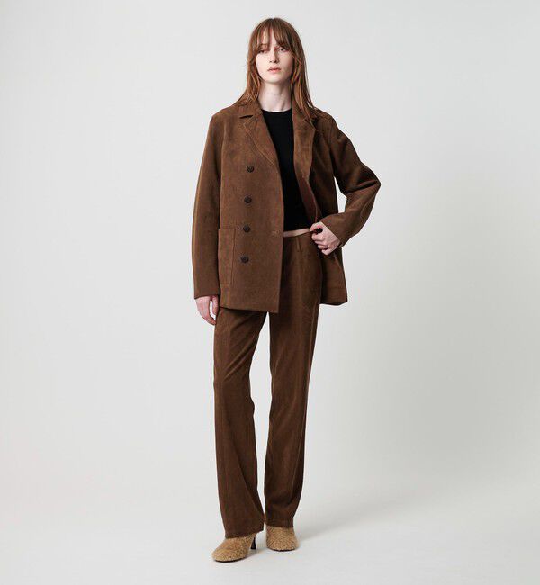 ATTISESSION「＜ATTISESSION＞スエードライク ストレート パンツ」|チノ|